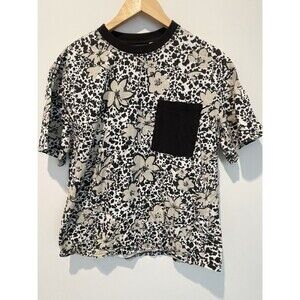 Pacsun Basics Top Womens Regular Fit Short Sleeve Cotton Black White Size Medium